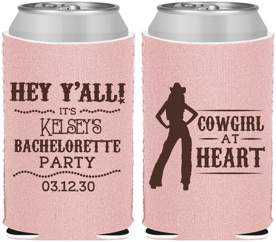 Custom Bachelorette Neoprene Can Coolers - Cowgirl At Heart | 60079