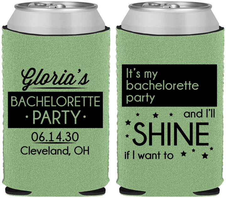Custom Bachelorette Neoprene Can Coolers - Shine | 60080
