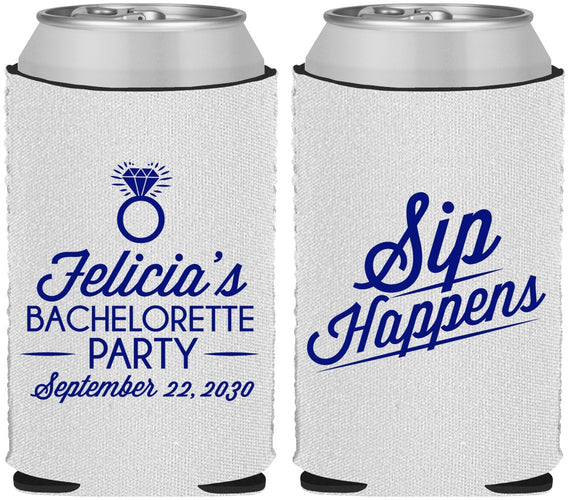 Custom Bachelorette Neoprene Can Coolers - Sip Happens | 60081