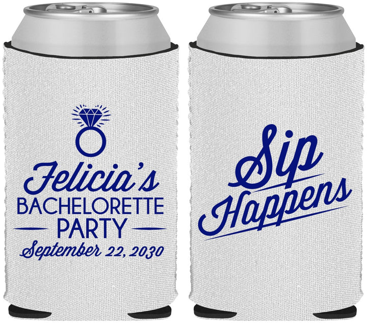 Custom Bachelorette Neoprene Can Coolers - Sip Happens | 60081