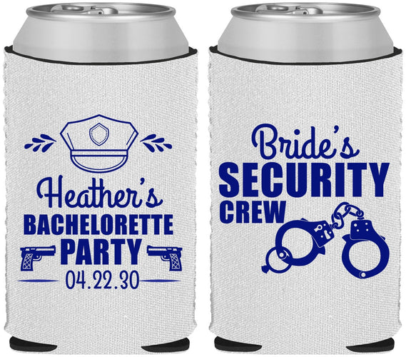 Custom Bachelorette Neoprene Can Coolers - Police Security Crew | 60091