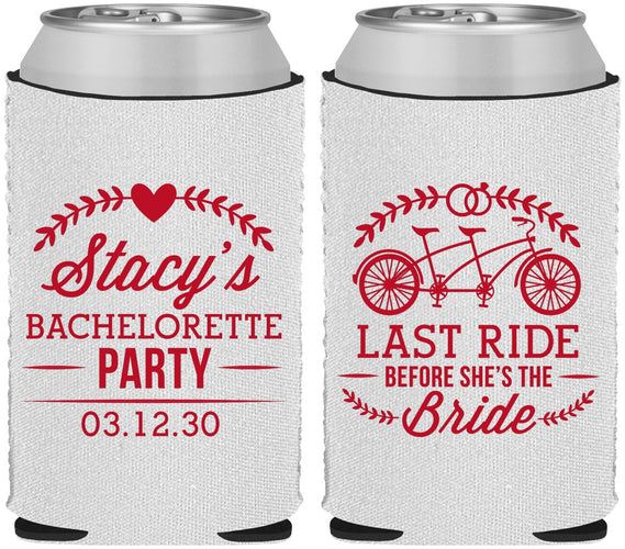 Custom Bachelorette Neoprene Can Coolers - Last Ride Before Bride | 60093