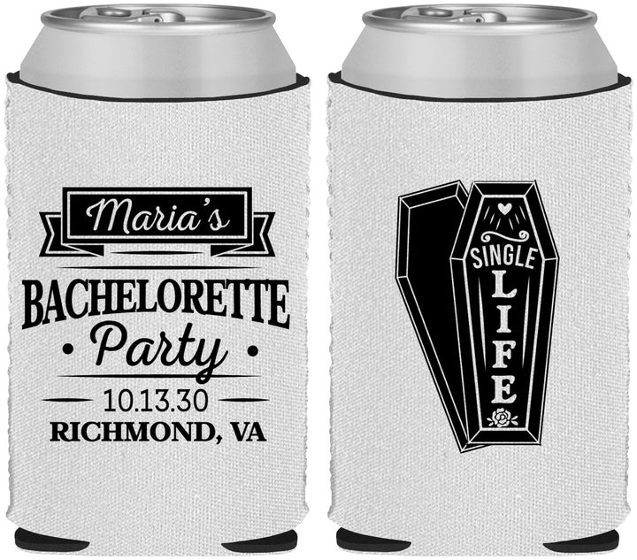 Custom Bachelorette Neoprene Can Coolers - Rip Single Life | 60095