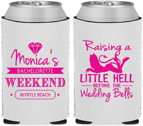 Custom Bachelorette Neoprene Can Coolers - Raising A Little Hell | 60103
