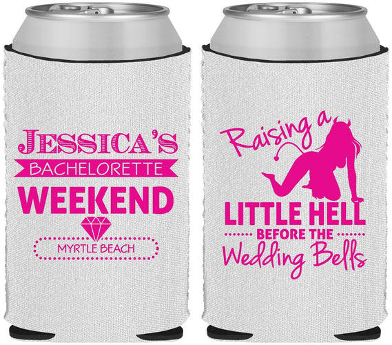 Custom Bachelorette Neoprene Can Coolers - Raising A Little Hell | 60105