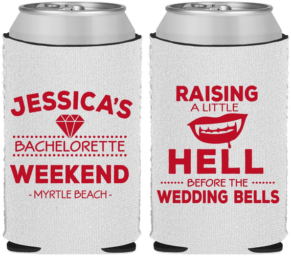 Custom Bachelorette Neoprene Can Coolers - Raising A Little Hell | 60106
