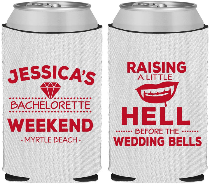 Custom Bachelorette Neoprene Can Coolers - Raising A Little Hell | 60106