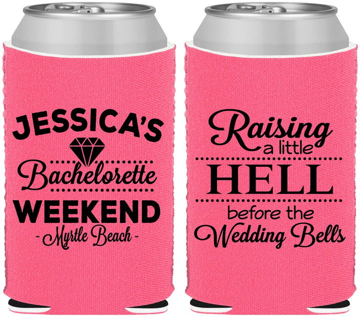 Custom Bachelorette Neoprene Can Coolers - Raising A Little Hell | 60107