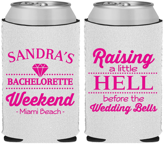 Custom Bachelorette Neoprene Can Coolers - Raising A Little Hell | 60108