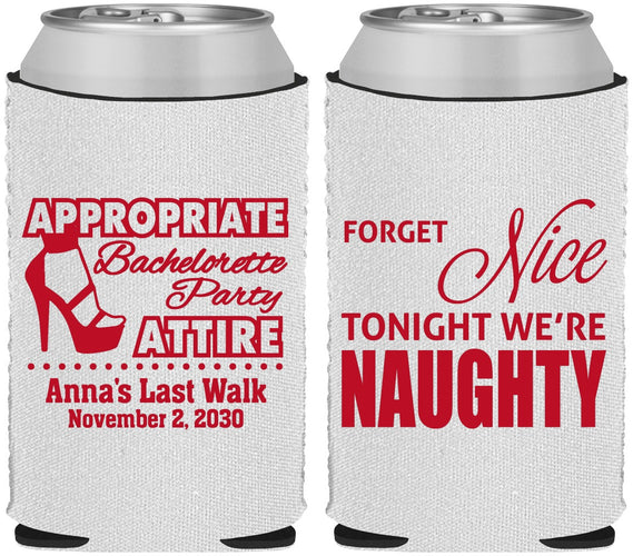 Custom Bachelorette Neoprene Can Coolers - Nice Tonight Naughty | 60112