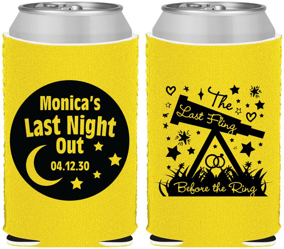 Custom Bachelorette Neoprene Can Coolers - Last Fling Before Rings | 60113