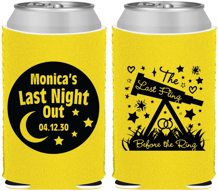 Custom Bachelorette Neoprene Can Coolers - Last Fling Before Rings | 60113