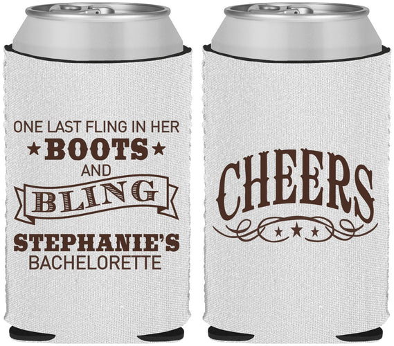 Custom Bachelorette Neoprene Can Coolers - Boots And Bling | 60118