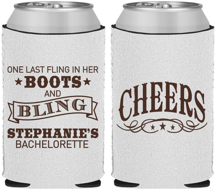 Custom Bachelorette Neoprene Can Coolers - Boots And Bling | 60118
