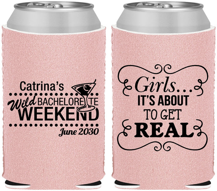 Custom Bachelorette Neoprene Can Coolers - About To Get Real | 60123