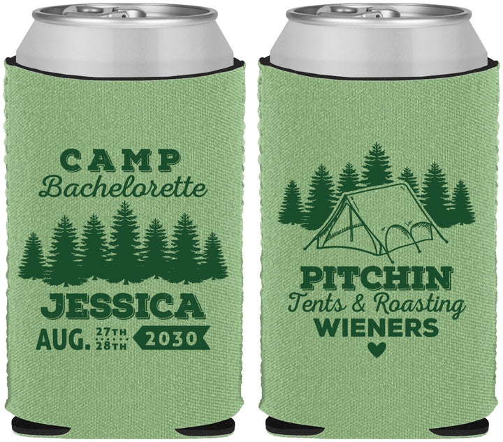 Custom Bachelorette Neoprene Can Coolers - Camping | 60124