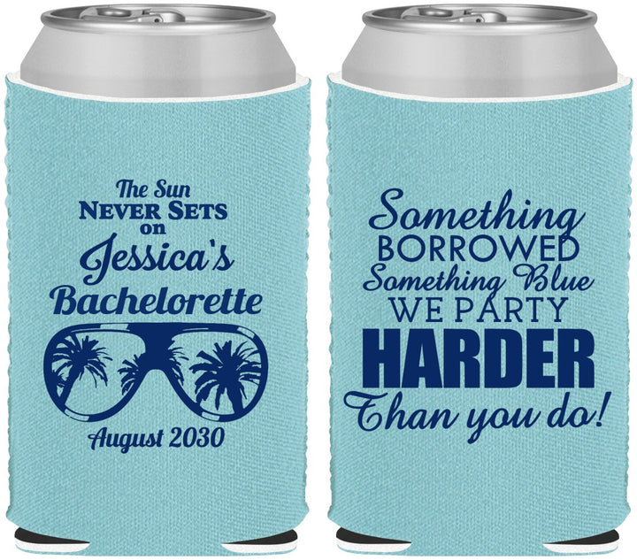 Custom Bachelorette Neoprene Can Coolers - Something Borrowed | 60132