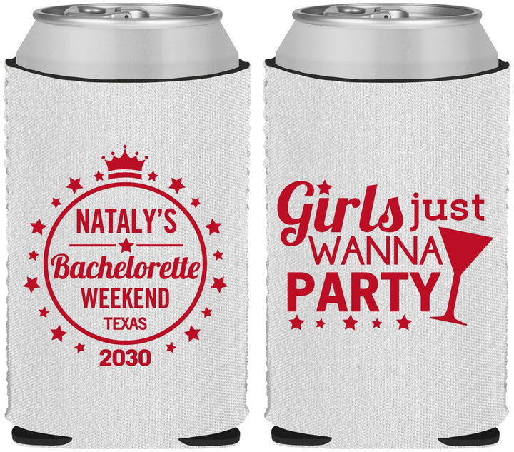 Custom Bachelorette Neoprene Can Coolers - Girls Just Wanna Party | 60139