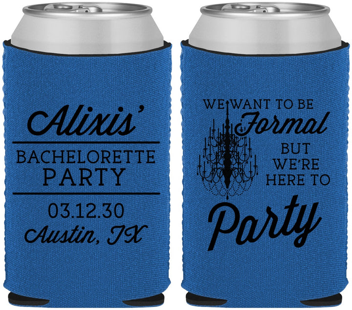 Custom Bachelorette Neoprene Can Coolers - Formal Party | 60145