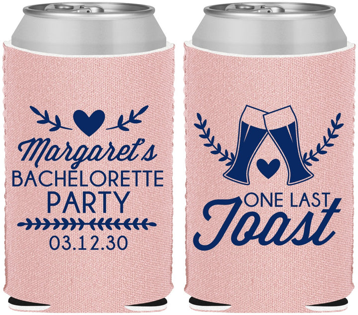 Custom Bachelorette Neoprene Can Coolers - One Last Toast | 60147