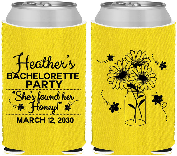 Custom Bachelorette Neoprene Can Coolers - She Found Her Honey | 60150