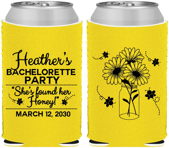 Custom Bachelorette Neoprene Can Coolers - She Found Her Honey | 60150