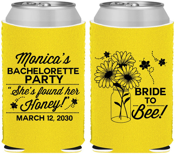 Custom Bachelorette Neoprene Can Coolers - Bride To Bee | 60152