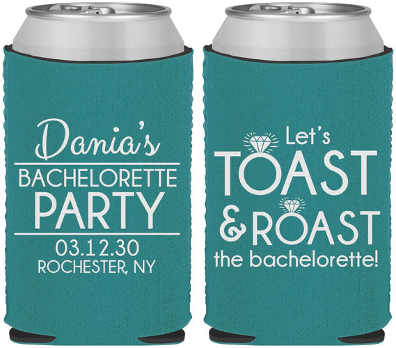 Custom Bachelorette Neoprene Can Coolers - Toast And Roast | 60153