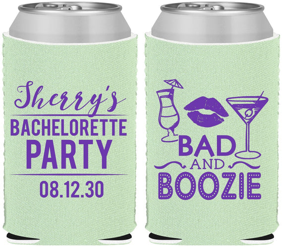 Custom Bachelorette Neoprene Can Coolers - Bad And Boozie | 60156