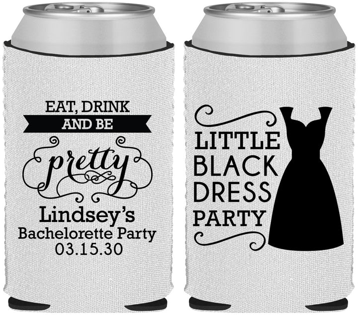 Custom Bachelorette Neoprene Can Coolers - Little Black Dress | 60164