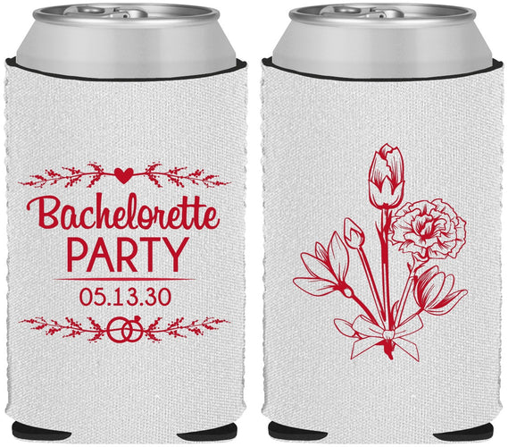Custom Bachelorette Neoprene Can Coolers - Flowers | 60174