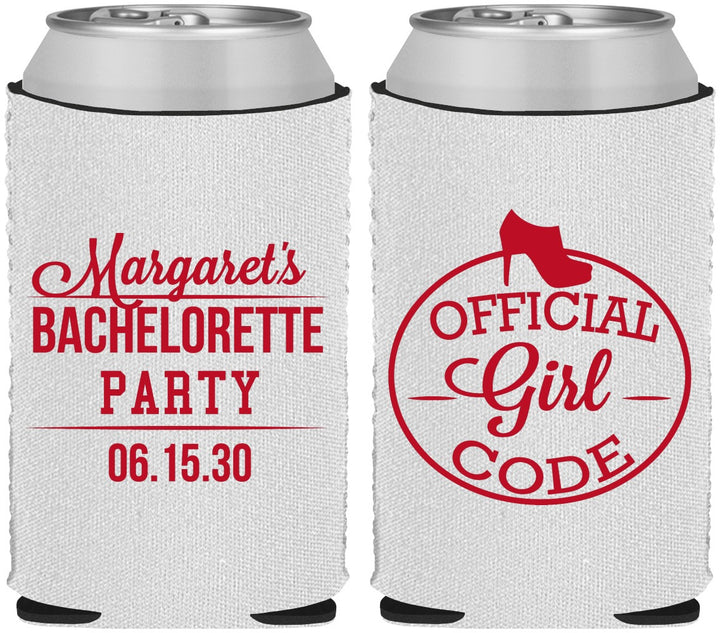 Custom Bachelorette Neoprene Can Coolers - Official Girl Code | 60176