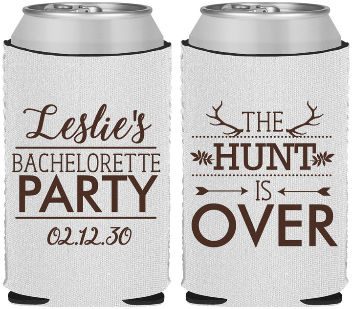 Custom Bachelorette Neoprene Can Coolers - The Hunt Is Over | 60184