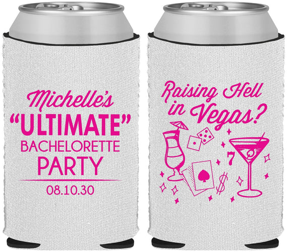 Custom Bachelorette Neoprene Can Coolers - Raising Hell In Vegas | 60196