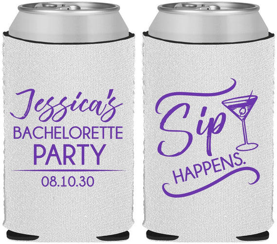 Custom Bachelorette Neoprene Can Coolers - Sip Happens | 60197