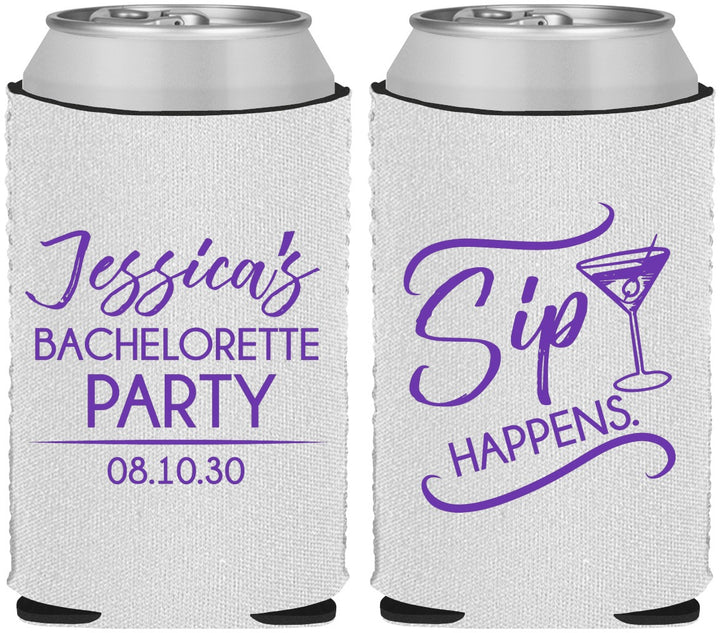 Custom Bachelorette Neoprene Can Coolers - Sip Happens | 60197
