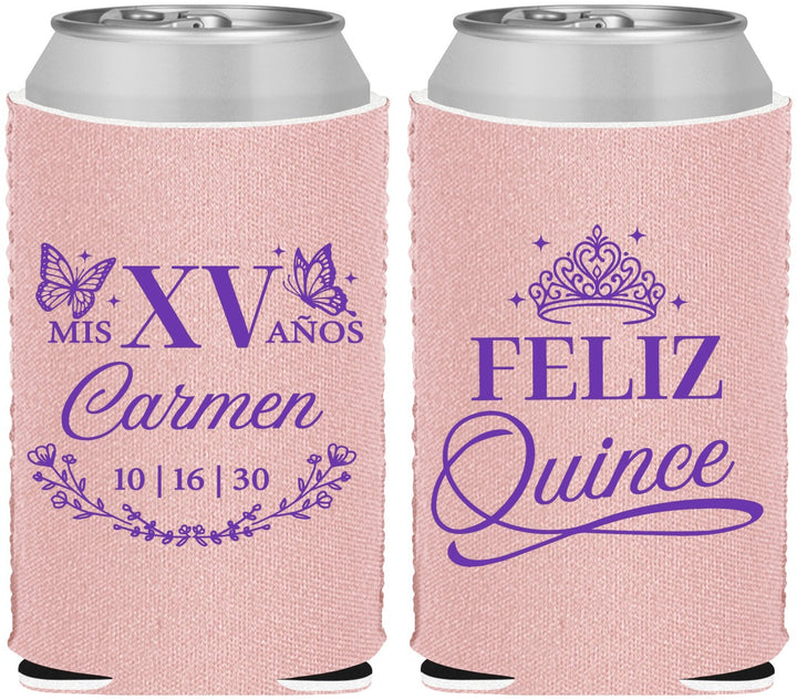 Custom Quinceanera Neoprene Can Coolers - Mis Quince Anos | 70000