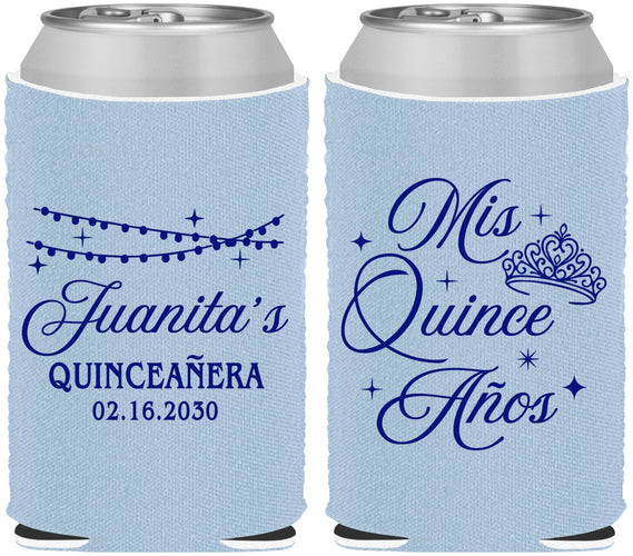 Custom Quinceanera Neoprene Can Coolers - Mis Quince Anos | 70001