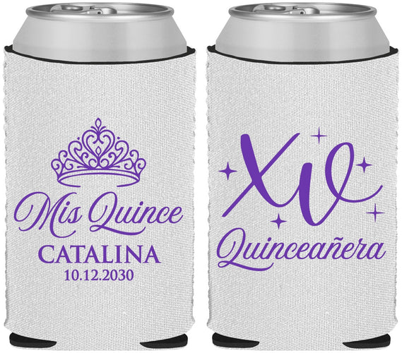 Custom Quinceanera Neoprene Can Coolers - Mis Quince Anos | 70002