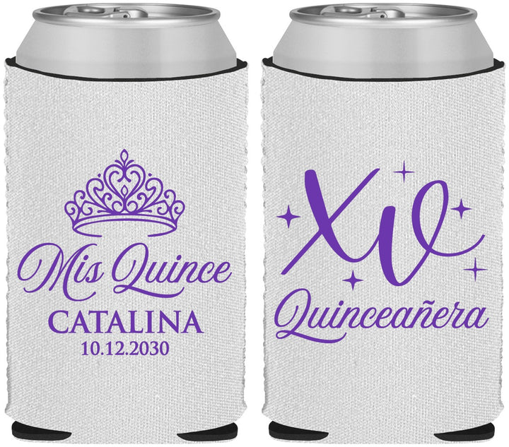 Custom Quinceanera Neoprene Can Coolers - Mis Quince Anos | 70002
