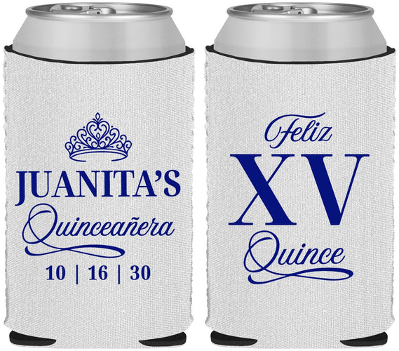 Custom Quinceanera Neoprene Can Coolers - Mis Quince Anos | 70003