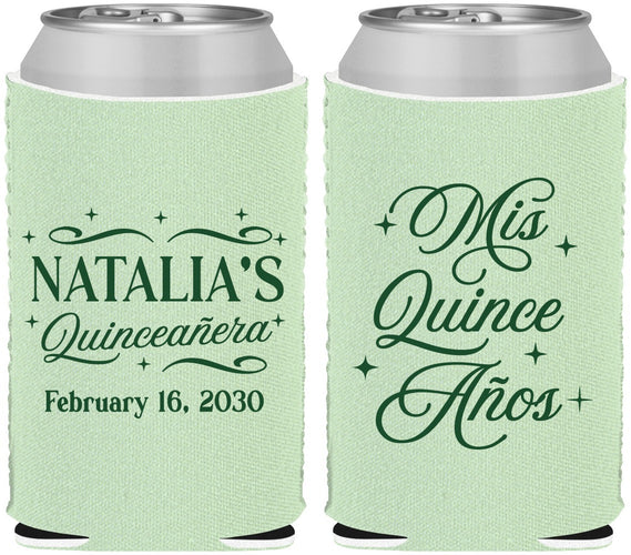 Custom Quinceanera Neoprene Can Coolers - Mis Quince Anos | 70006