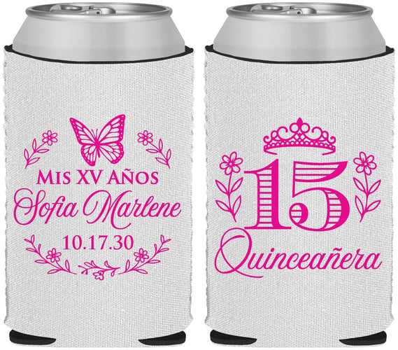 Custom Quinceanera Neoprene Can Coolers - Mis Quince Anos | 70007