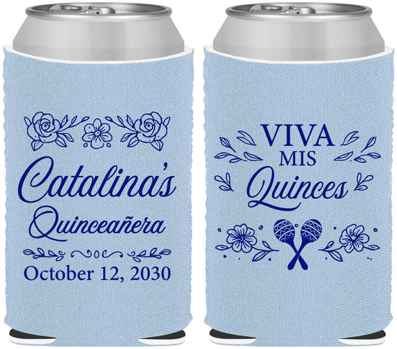 Custom Quinceanera Neoprene Can Coolers - Viva Mis Quinces | 70009