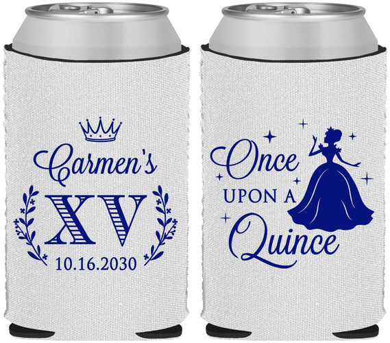 Custom Quinceanera Neoprene Can Coolers - Once Upon A Quince | 70011