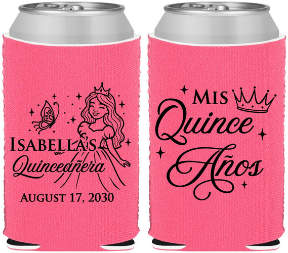 Custom Quinceanera Neoprene Can Coolers - Mis Quince Anos | 70012