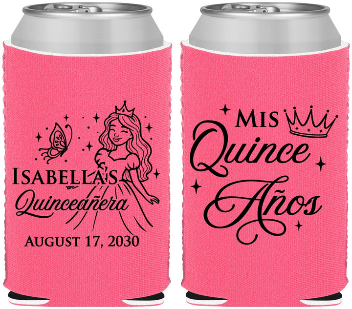 Custom Quinceanera Neoprene Can Coolers - Mis Quince Anos | 70012