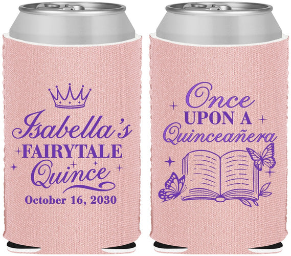 Custom Quinceanera Neoprene Can Coolers - Once Upon A Quince | 70013