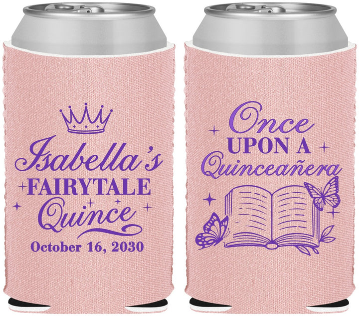 Custom Quinceanera Neoprene Can Coolers - Once Upon A Quince | 70013