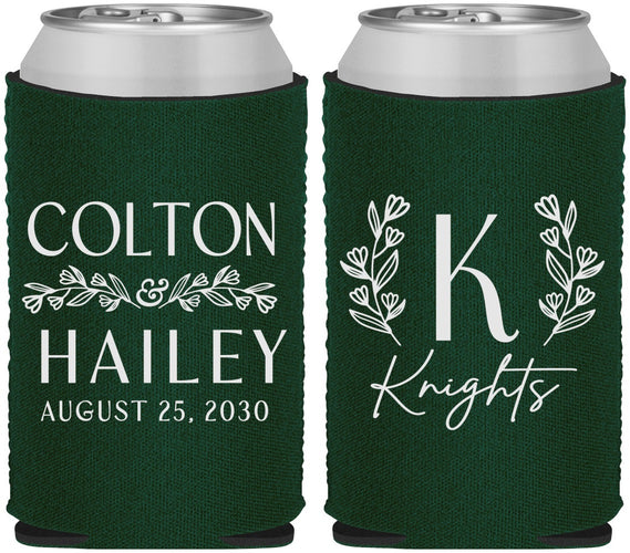 Custom Wedding Neoprene Can Coolers - Monogram | 800